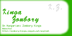 kinga zombory business card